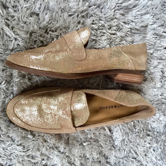 Lucky Brand Shoes - Lucky Brand Gold Glitter Loafers